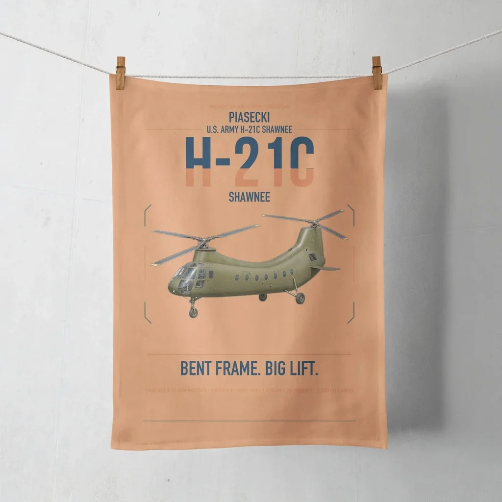 Piasecki H-21C Shawnee design on orange towel