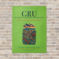 Thumbnail for Sao Paulo Guarulhos International Airport GRU vertical canvas print - no frame - light green background