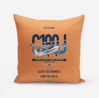 Thumbnail for Cessna 180J Skywagon design on orange pillow