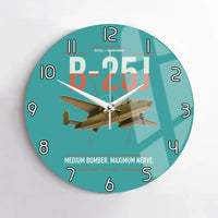 Thumbnail for B-25J Mitchell design on turquoise no frame wall clock
