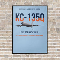Thumbnail for KC-135Q Blackbird Tanker vertical canvas print - framed - light blue background