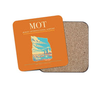 Thumbnail for Minot International Airport (MOT) design on orange 1 piece coaster