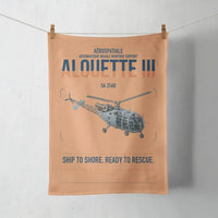 Thumbnail for Aérospatiale SA 316B Alouette III design on orange towel