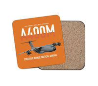 Thumbnail for Airbus A400M Atlas design on orange 1 piece coaster