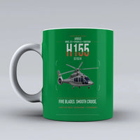 Thumbnail for Airbus H155 EC155 B1 design on green ceramic mug, double-side print
