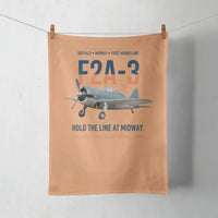 Thumbnail for F2A-3 Buffalo Hold the Line at Midway design on orange towel