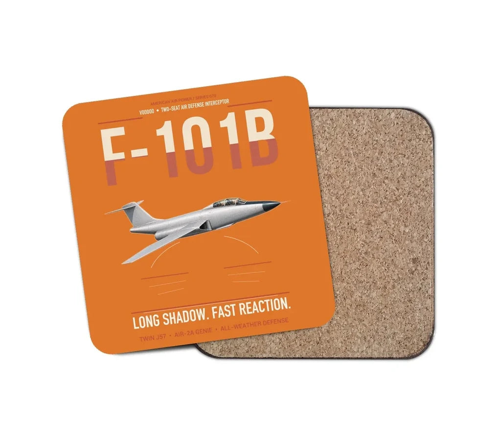 F-101B Voodoo design on orange 1 piece coaster