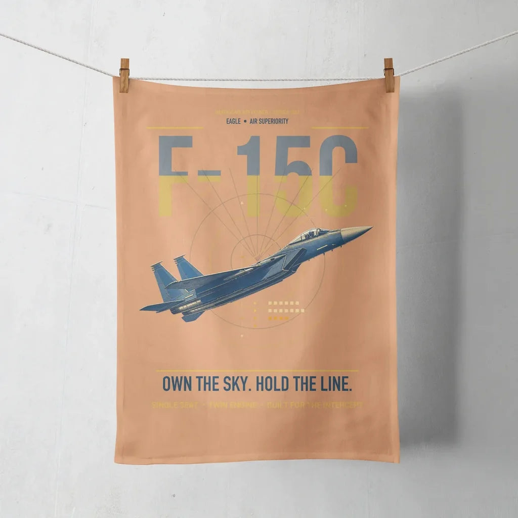 F-15C Eagle design on orange towel