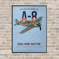 Thumbnail for Focke-Wulf Fw 190A-8 vertical canvas print - framed - light blue background