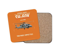 Thumbnail for Mitsubishi Sikorsky SH-60K design on orange 1 piece coaster