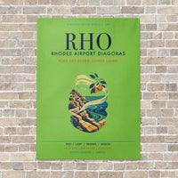 Thumbnail for Rhodes Airport Diagoras RHO vertical canvas print - no frame - light green background