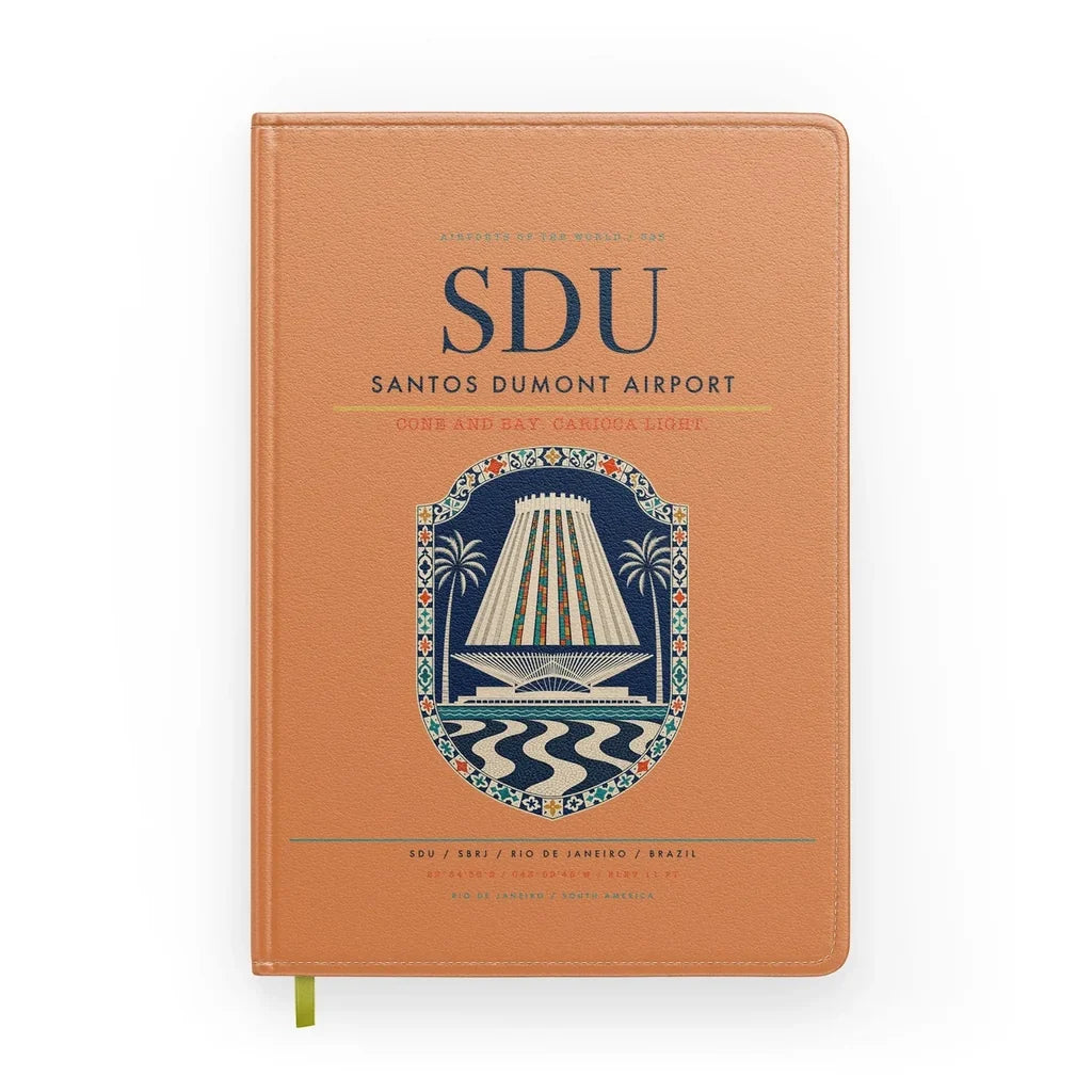 Santos Dumont Airport (SDU) design on orange notebook