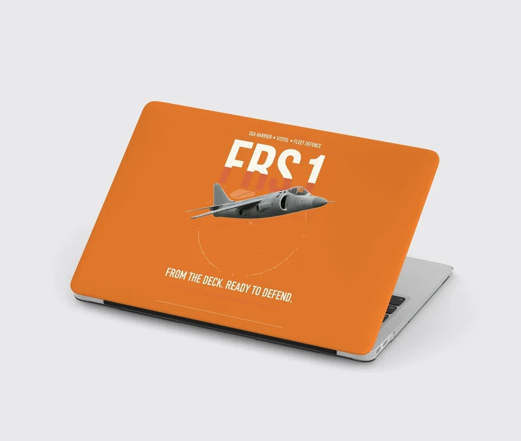 British Aerospace Sea Harrier FRS.1 design on orange MacBook case