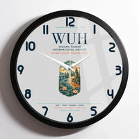 Thumbnail for Wuhan Tianhe International Airport (WUH) design on light gray framed wall clock