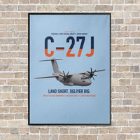 Thumbnail for C-27J Spartan vertical canvas print - framed - light blue background