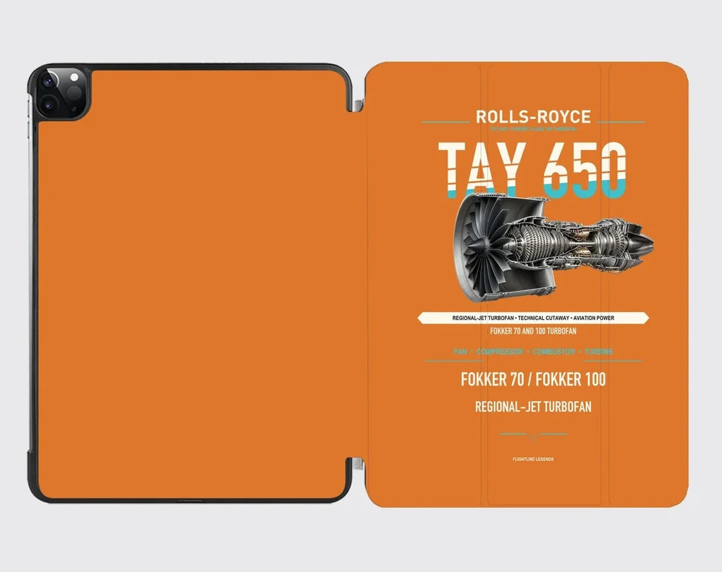 TAY 650 design on orange ipad tablet case