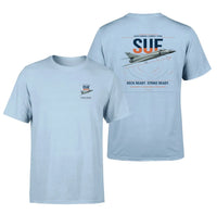 Thumbnail for Dassault Super Étendard design on light blue t-shirt, double-side print