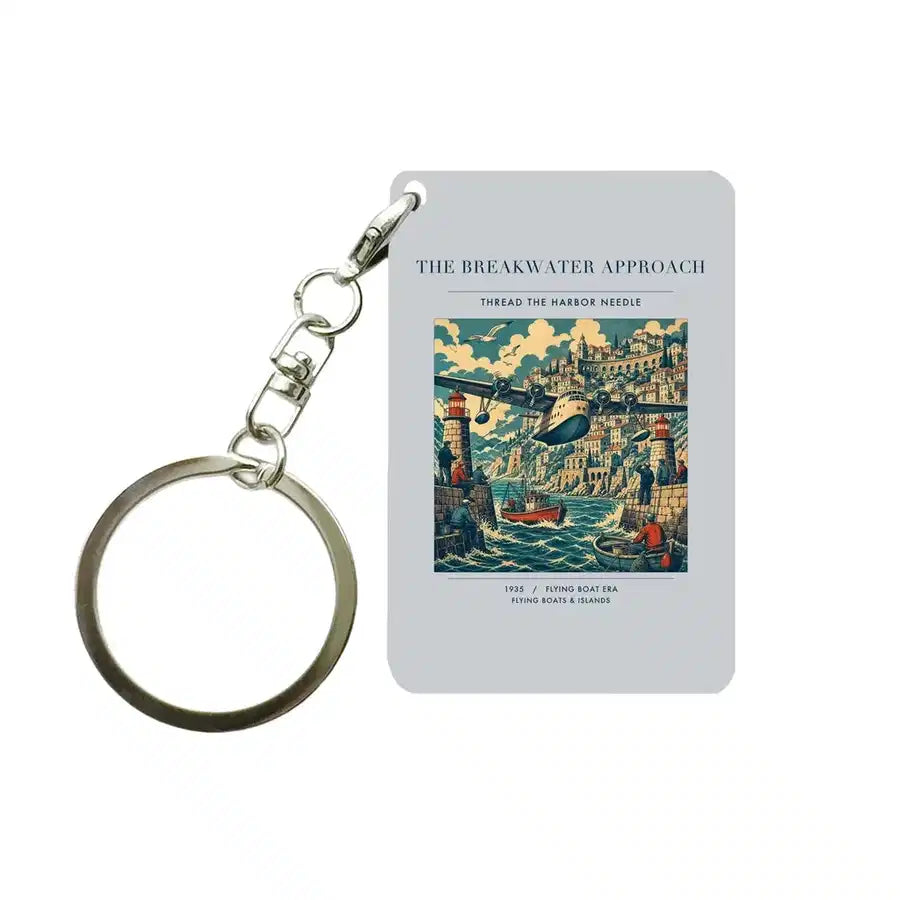 VINTAGE G4365 - The Breakwater Approach - Designed Key Chain design on lightgray