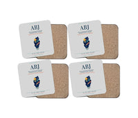 Thumbnail for Félix Houphouët-Boigny International Airport (ABJ) design on light gray 4 pieces set coaster