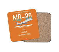 Thumbnail for McDonnell Douglas MD-80 design on orange 1 piece coaster