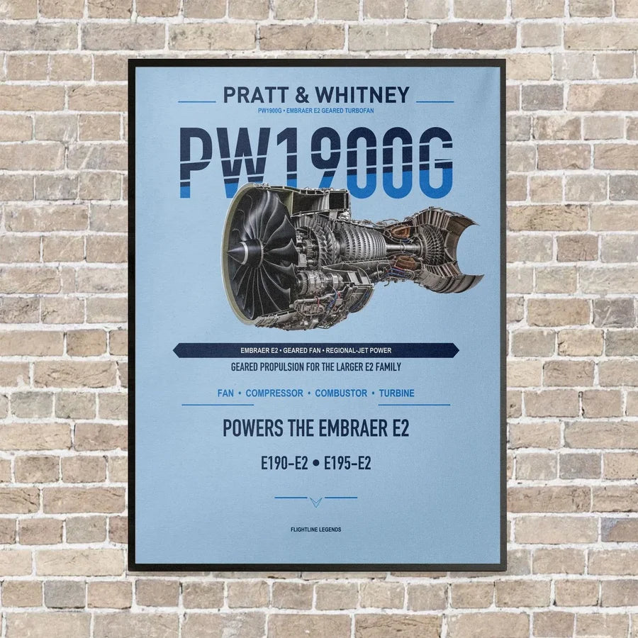 PW1900G vertical canvas print - framed - light blue background