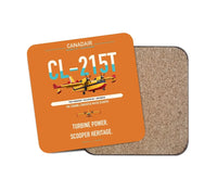 Thumbnail for Canadair CL-215T design on orange 1 piece coaster