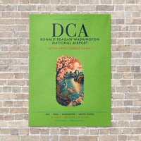Thumbnail for Ronald Reagan Washington National Airport DCA vertical canvas print - no frame - light green background