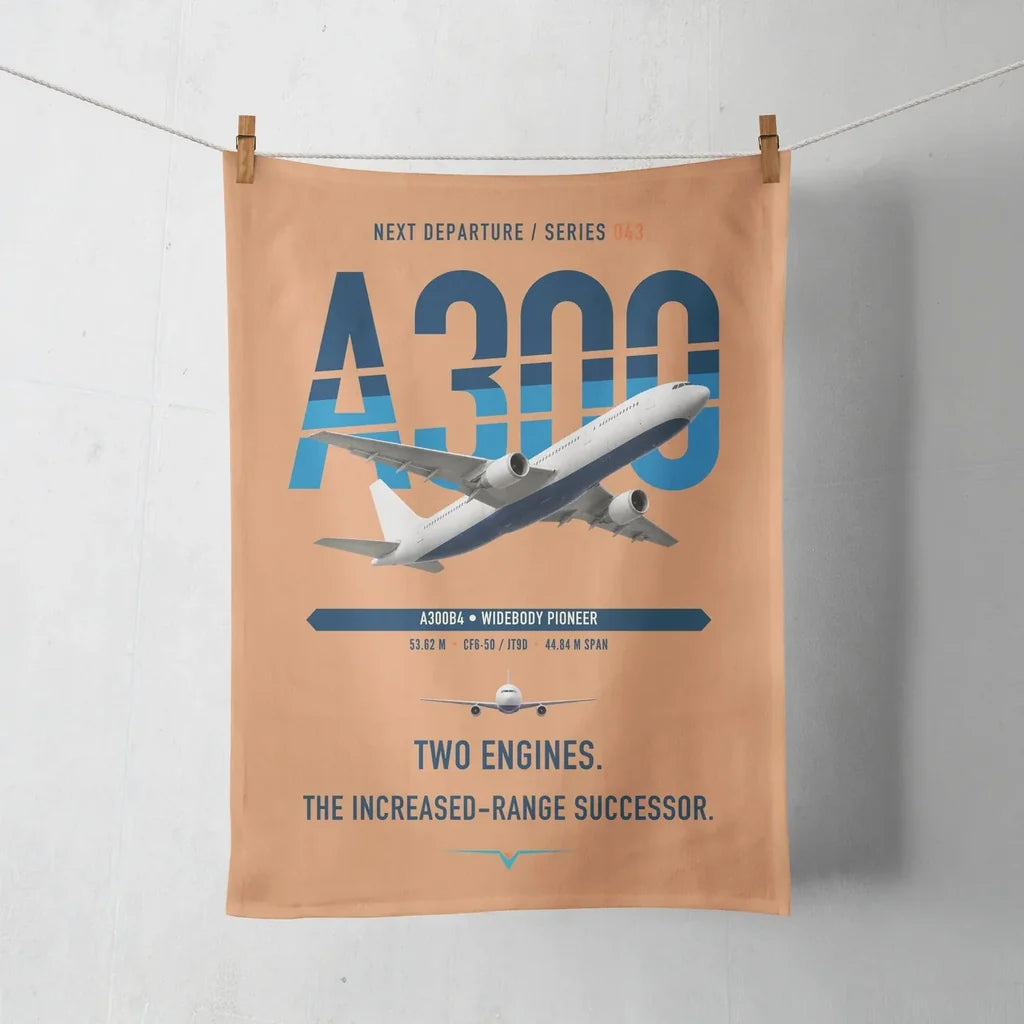 Airbus A300B4 design on orange towel