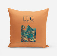 Thumbnail for Lugano Airport (LUG) design on orange pillow