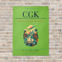 Thumbnail for Jakarta Soekarno-Hatta International Airport CGK vertical canvas print - no frame - light green background