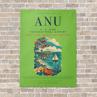 Thumbnail for V. C. Bird International Airport ANU vertical canvas print - no frame - light green background