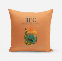 Thumbnail for Reggio Calabria Airport (REG) design on orange pillow