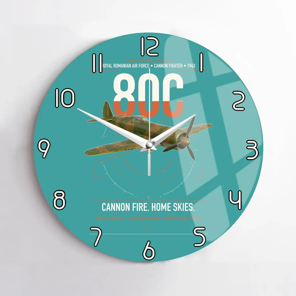 IAR 80C design on turquoise no frame wall clock
