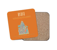 Thumbnail for Biju Patnaik International Airport (BBI) design on orange 1 piece coaster