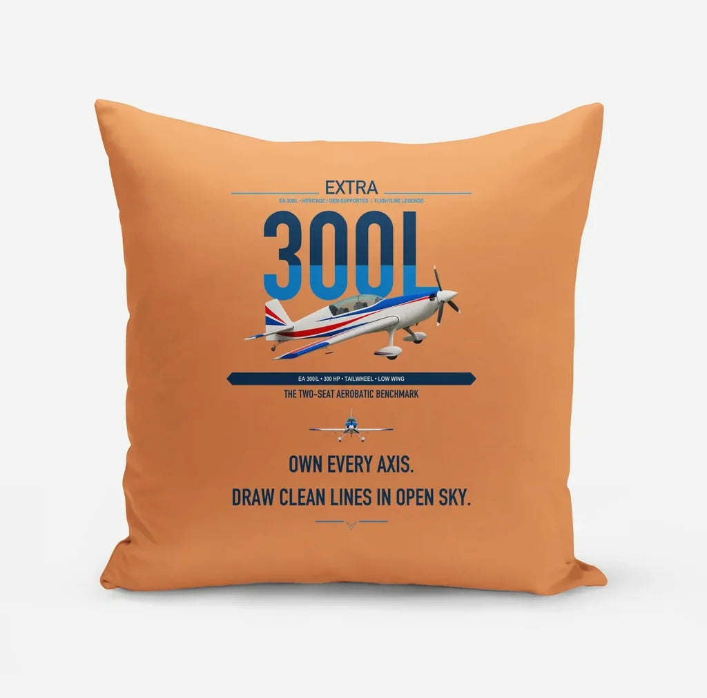 Extra 300L design on orange pillow
