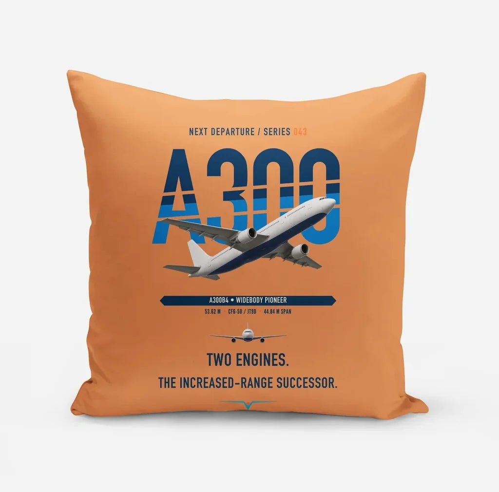 Airbus A300B4 design on orange pillow