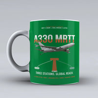 Thumbnail for Airbus A330 MRTT design on green ceramic mug, double-side print