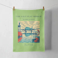 Thumbnail for VINTAGE G4333 - The Salt Flat Mirror - Designed Towels design on lightgreen