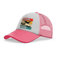 Thumbnail for Husband & Dad & Pilot & Legend trucker cap - pink