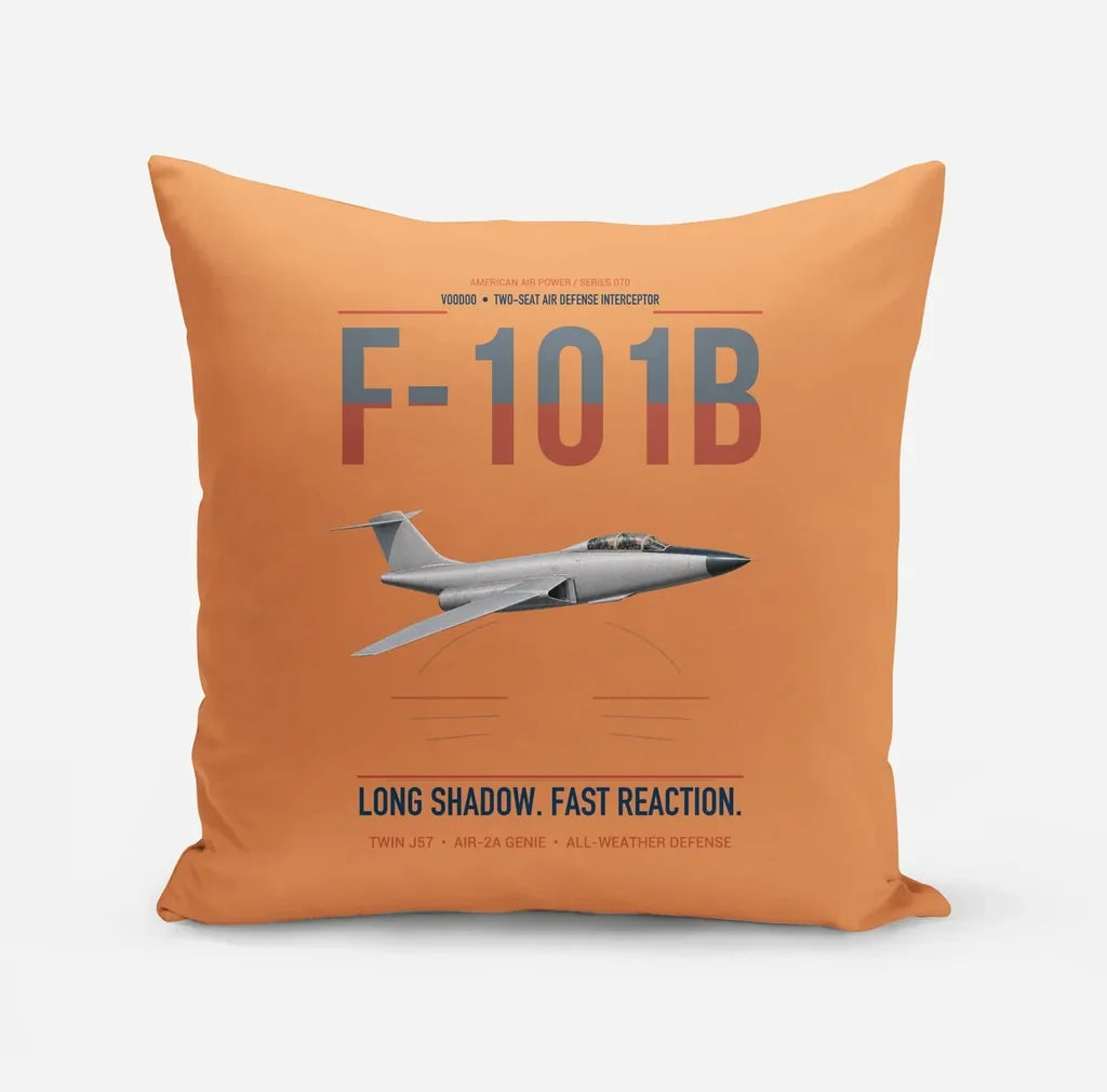 F-101B Voodoo design on orange pillow