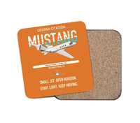 Thumbnail for Cessna Citation Mustang design on orange 1 piece coaster