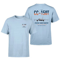 Thumbnail for Airbus CC-150T Polaris design on light blue double-side t-shirt, double-side print