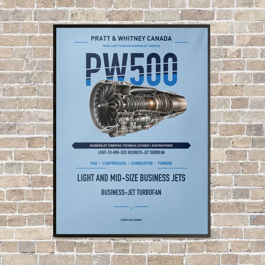 PW500 vertical canvas print - framed - light blue background