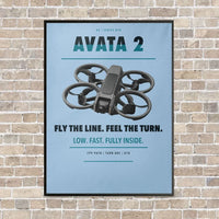 Thumbnail for DJI Avata 2 vertical canvas print - framed - light blue background