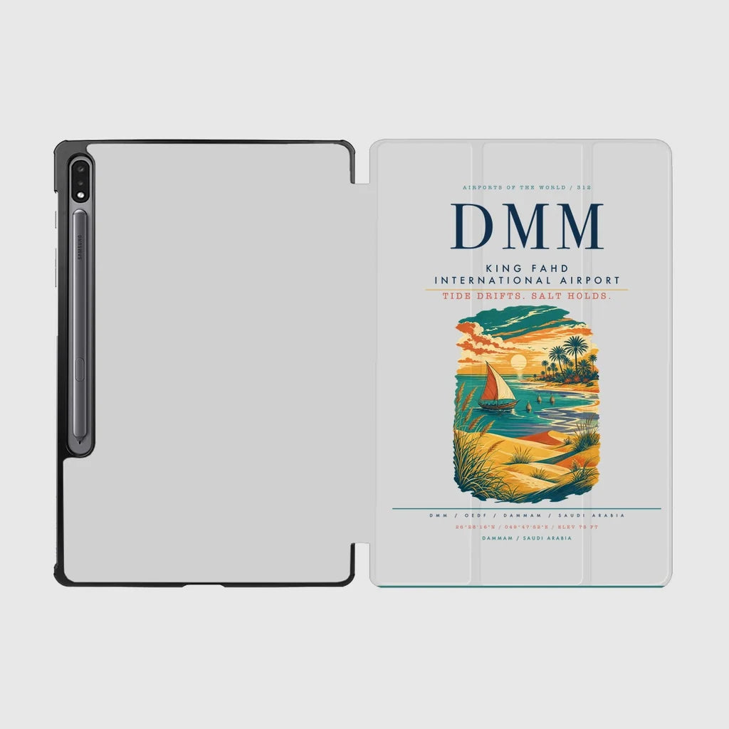King Fahd International Airport (DMM) design on light gray samsung tablet tablet case