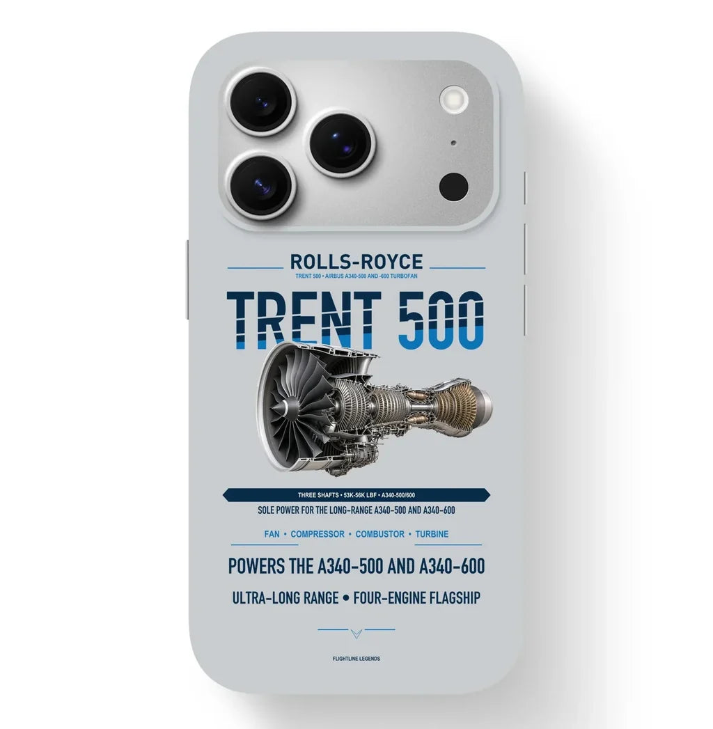 TRENT 500 Case design on light gray iphone case