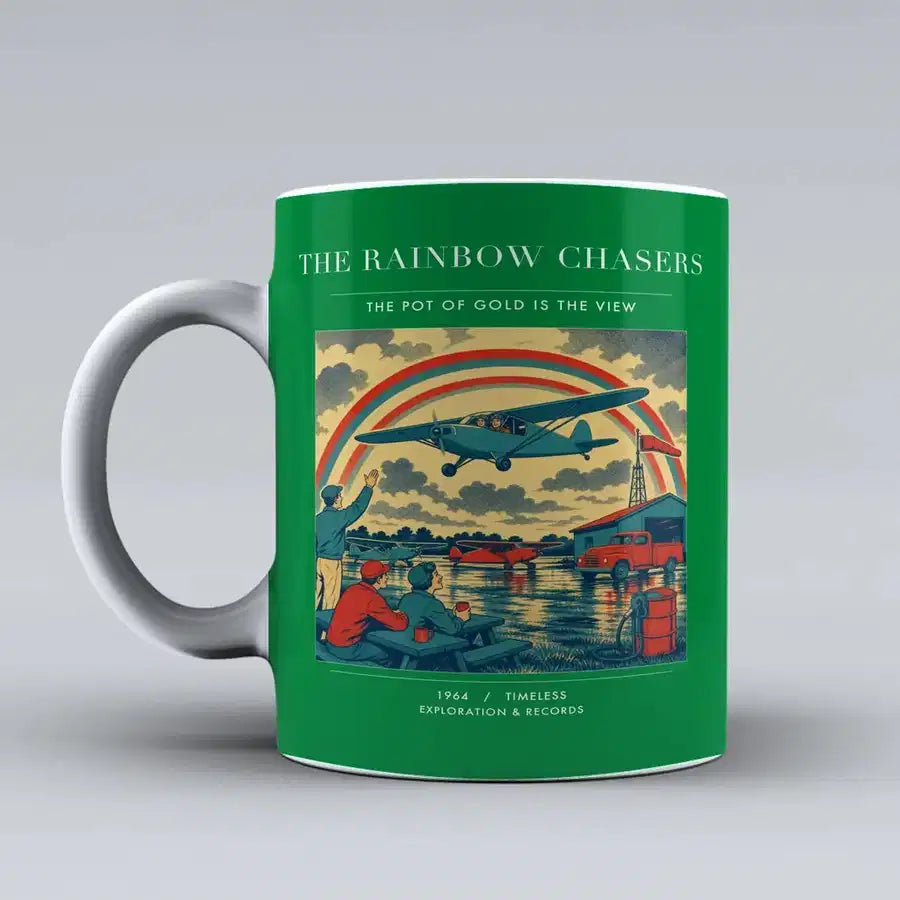 VINTAGE G4432 - The Rainbow Chasers - Ceramic Mug design on green
