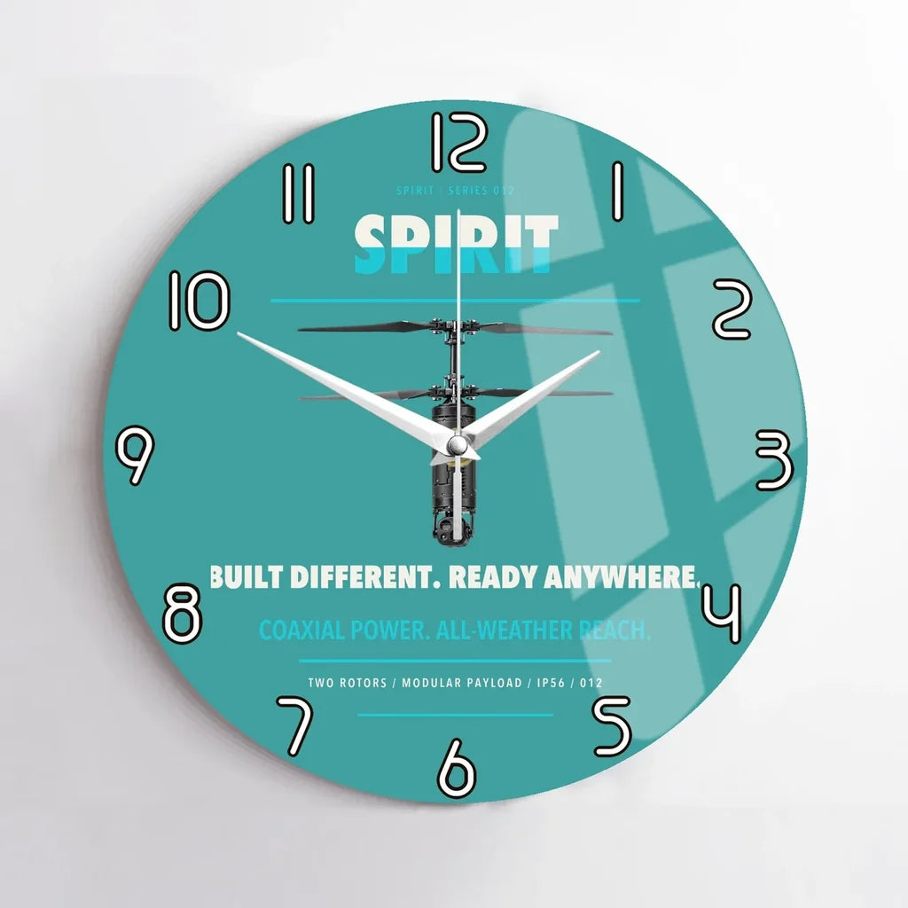 Ascent AeroSystems Spirit design on turquoise no frame wall clock