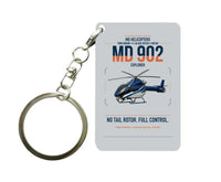 Thumbnail for MD Helicopters MD 902 Explorer design on light gray designed key chain, double-side print
