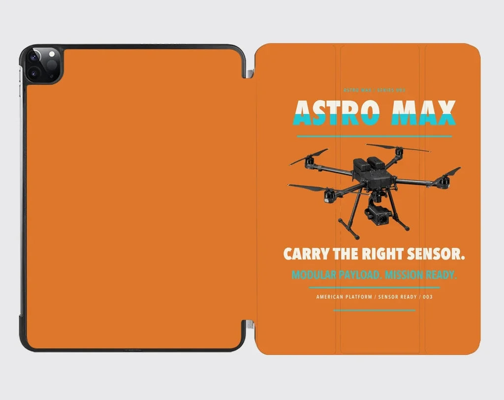 Freefly Astro Max design on orange ipad tablet case
